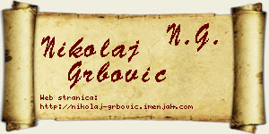 Nikolaj Grbović vizit kartica